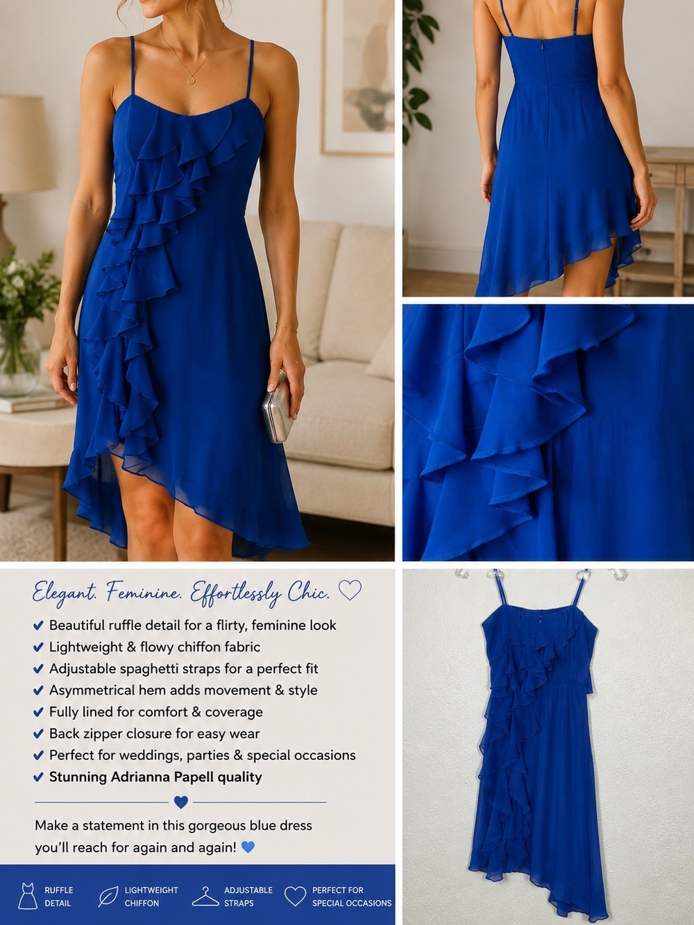 Hailey Adrianna Papell Dress Blue